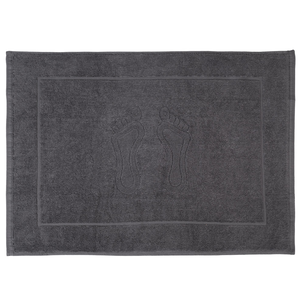 dywanik-lazienkowy-bawelniany-50x70-grafitowy Dywanik łazienkowy w kolorze grafitowym rozłożony na płasko