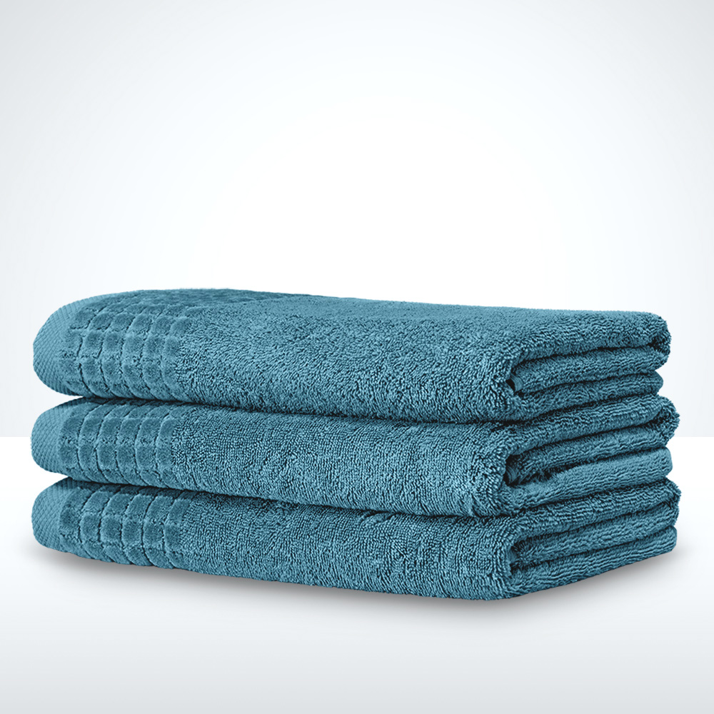 recznik-bawelniany-larisa-mineral-3-szt-jeden-na-drugim 3 ręczniki turkusowe LARISA jedne na drugim