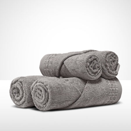 Ręcznik bawełniany 50x100 stalowy bordiura
