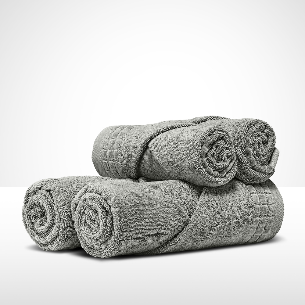 Ręcznik bawełniany 50x100 szary bordiura
