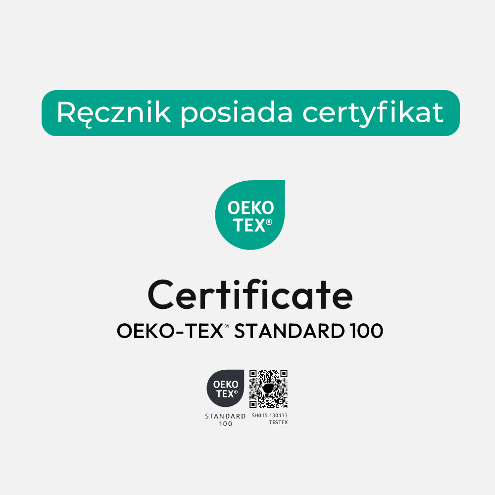 Certyfikat OEKO-TEX Standard 100 dla ręcznika Forum