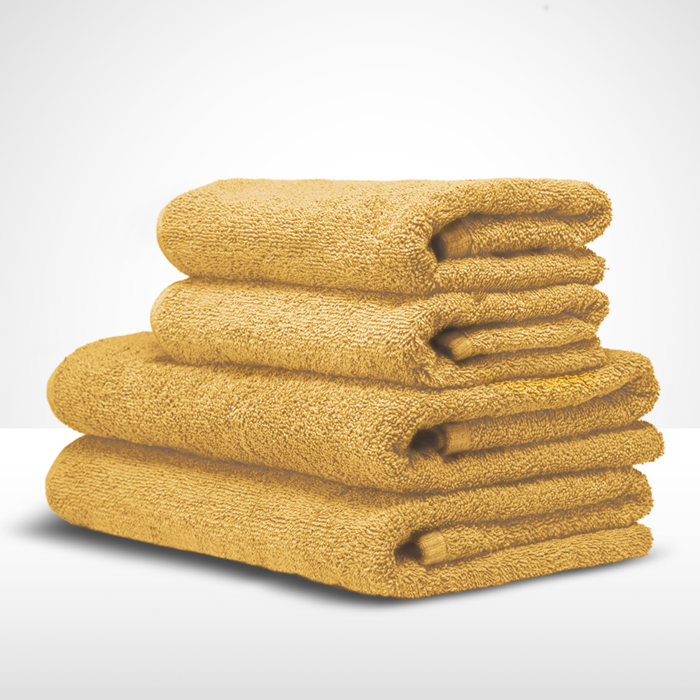 Recznik-kapielowy-140x70-500g-zolty Ręcznik RIMINI żółty kompozycja stos