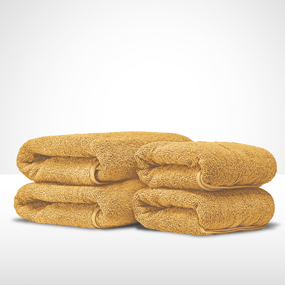 Recznik-kapielowy-140x70-500g-zolty Ręcznik Rimini w kolorze żółtym - kompozycja 4 szt.