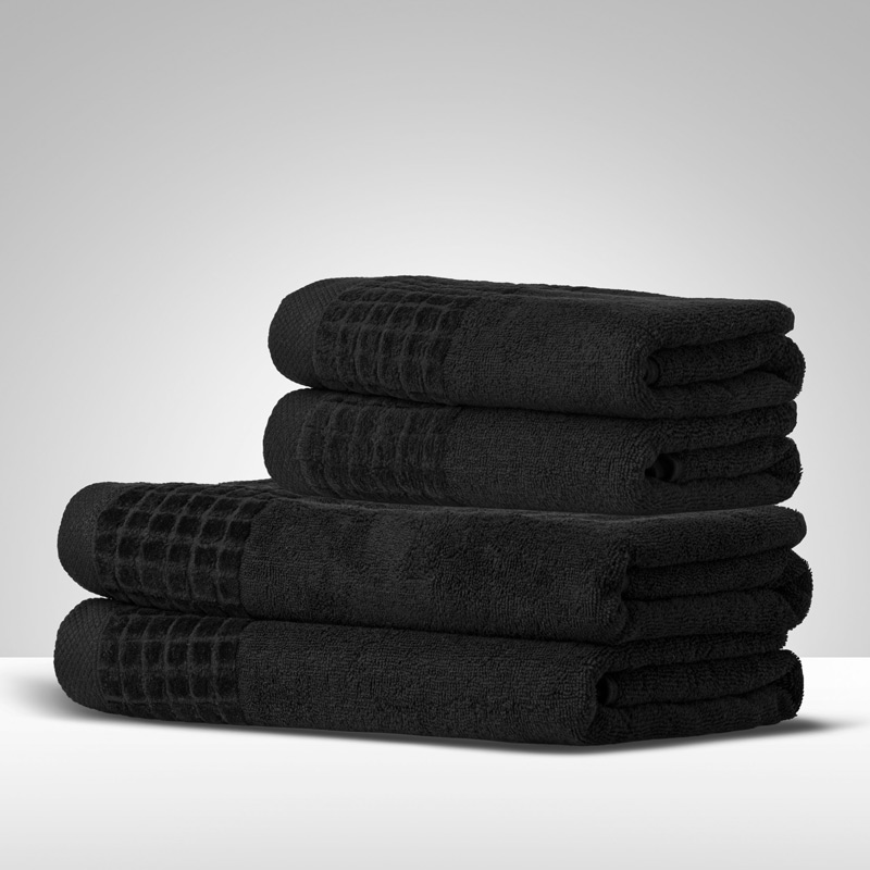 recznik-czarny-70x140-larisa-z-bordiura-4-szt Komplet ręczników czarnych dla dziadka