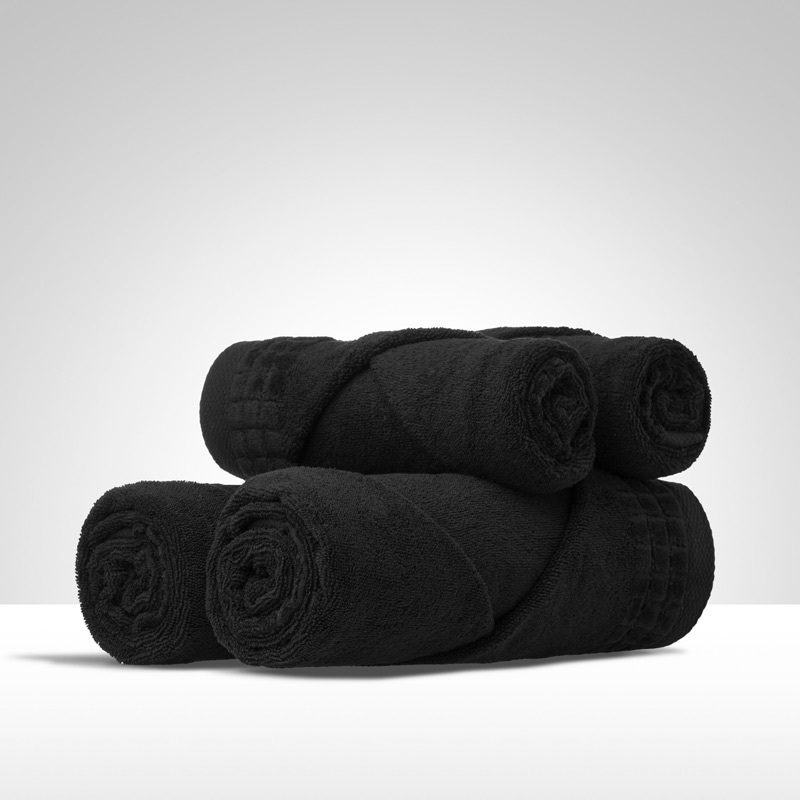 recznik-czarny-70x140-larisa-z-bordiura Duży czarny ręcznik miękki 70x140